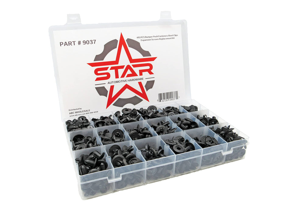 Car Door Trim Panel Clips Kit Set B (415 Pieces) 18 Types of Clips, Auto Car Push Retainer Pin Rivet Trim Clip Panel Moulding Assortments Kit