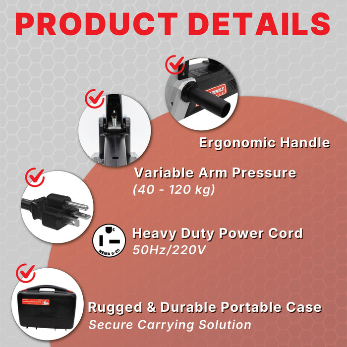 OMNI TOOLS T4000 Welder Machine, Portable Spot Welding Machine 4000A Peak Current, Microprocessor Controlled, Pulse & Continuous Modes, 220V Single Phase, Includes 4 Copper Welding Arms T4000