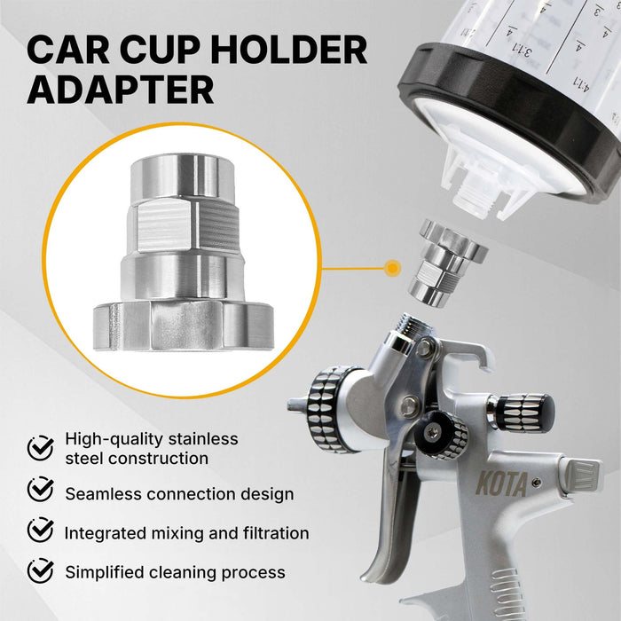 Spray Gun Paint System Stainless Steel Adapter (21) 16105 (Aftermarket) Compatible with 1.0 System Only and the Disposable Spray Gun Cup Liners and Lid System