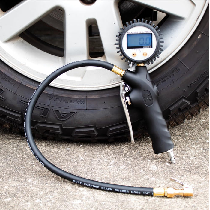 Digital Tire Pressure Gauge for Tire Inflator with Pressure Gauge 250PSI,Quick Connect Coupler for Air Compressor, Highly Accurate, Pressure Gauge with Deflator