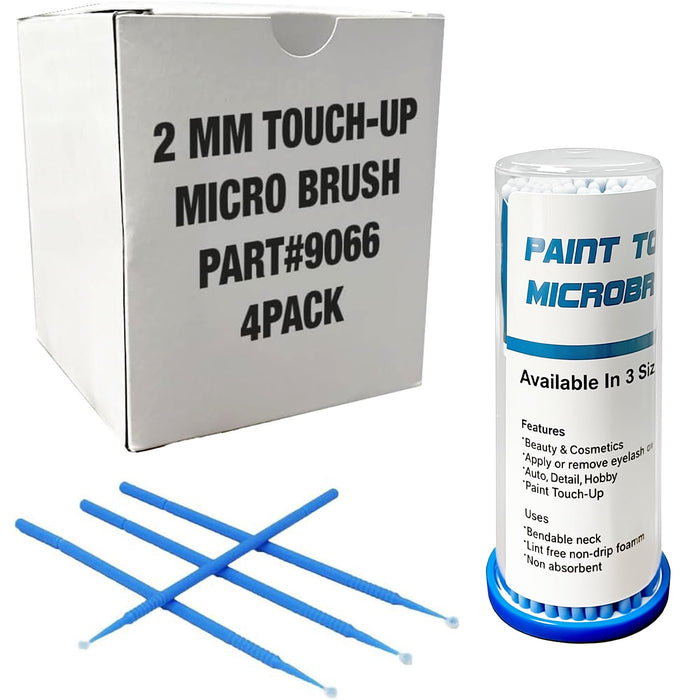 LAUCO 2.0mm Disposable Microbrush Applicator (400 Count - 4 Packs of 100) | Precision Tips for Automotive Paint Touch-Up, Detailing, Adhesives & Sealants 9066