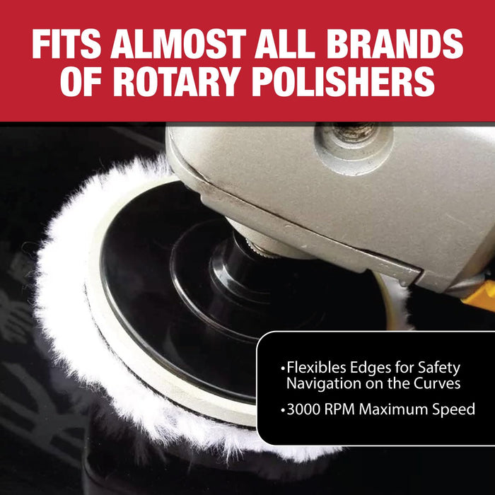 7" Polishing Buffing Hook and Loop Backing Pad - Universal Polisher Buffer Backing Plate Pad - Attach Foam Wool Buff Pads - Rotary Polisher Backup Pad - Automotive, Car Detailing PBP0008