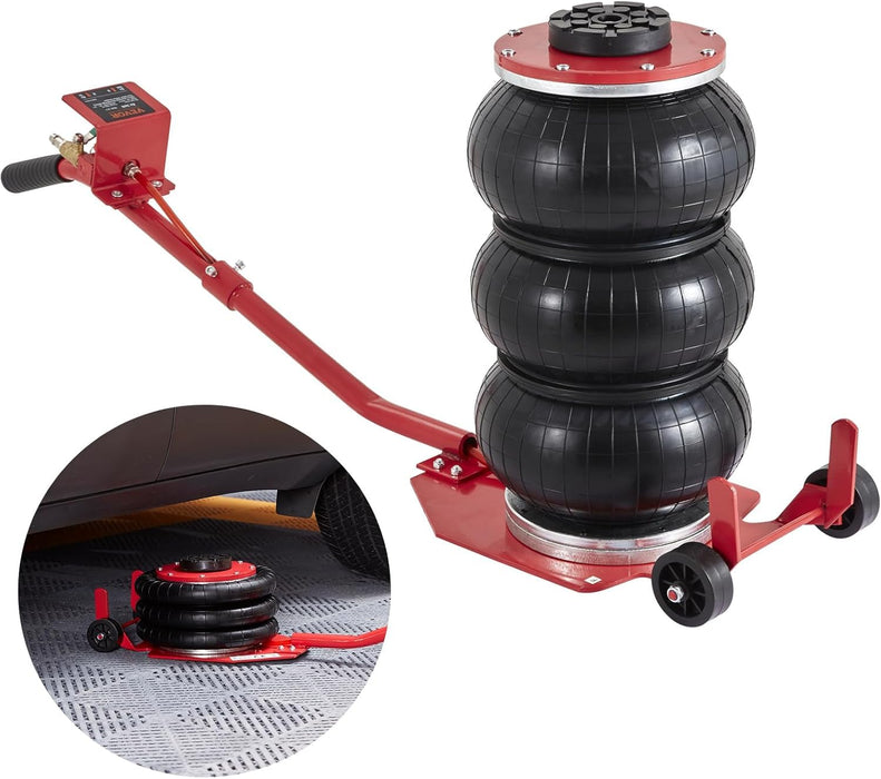 3 Ton Pneumatic Triple Bag Air Jack, 6600 lbs Capacity Air Lift Jack, Heavy Duty Quick Lift Airbag Jack, 5.5" to 15.5" Lifting Range, Portable Automotive for Garage Repair (Triple Bag AIR Jack)