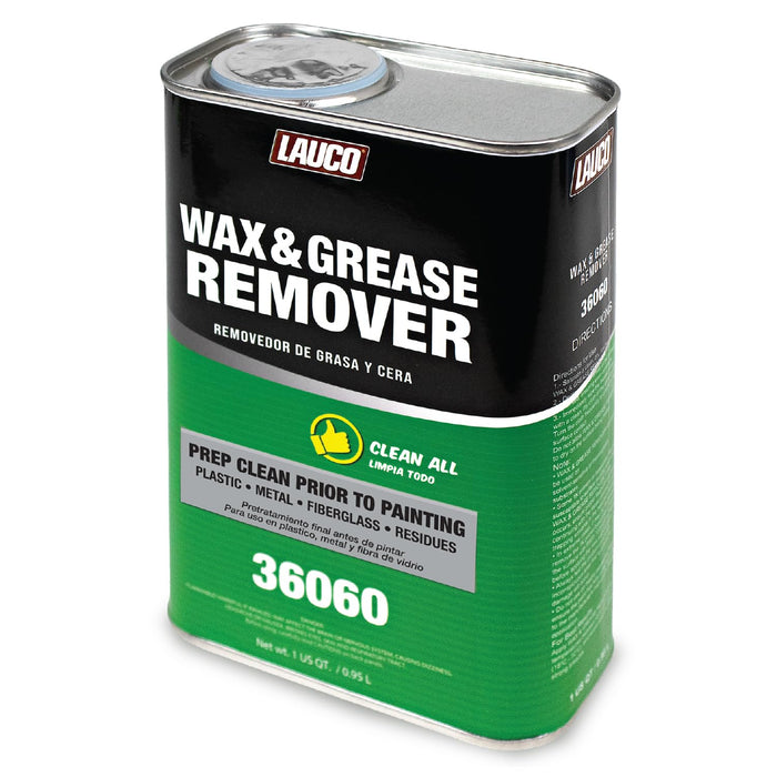 LAUCO Wax and Grease Remover Multi-Surface Paint Prep Cleaner for Auto Body (36060), Garage | Works On Plastic, Metal, Fiberglass Powerful Solvent Degreaser (Quart)