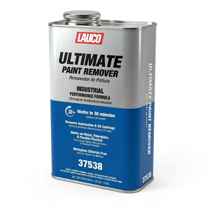 LAUCO Ultimate Paint Remover, Industrial Strength Paint Stripper, Removes Automotive Paint, 2K Coatings, Works on Metal, Fiberglass & Flexible Plastics, Methylene Chloride Free, QT