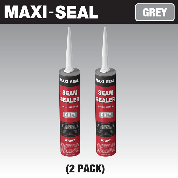 LAUCO Maxi-Seal Gray Polyurethane Seam Sealer (2-Pack, 10.5oz Tube) | Durable & Flexible Auto Body Filler for OEM Seams | Brushable Joint Compound (87292)