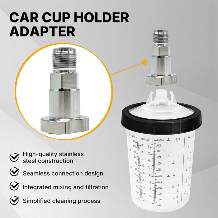 Spray Gun Paint System Stainless Steel Adapter (15) (Aftermarket) Compatible with 1.0 System Only and the Disposable Spray Gun Cup Liners and Lid System