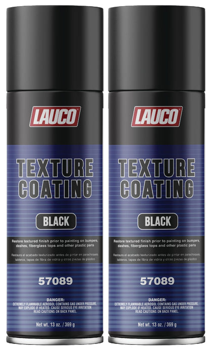 LAUCO Texture Coating Black 13oz Aerosol Spray Can - Pack of 2 - For Automotive and Industrial Use 57089