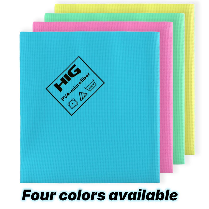 HIG PVA Microfiber Cleaning Towels, Professional Grade Synthetic Chamois Cloths for Streak Free Shine, Ultra Absorbent, Smooth & Reusable All-Purpose Cleaning Rags for Home, Car & Kitchen (5, Blue)