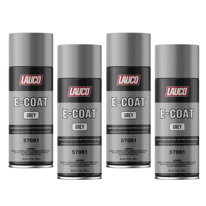 LAUCO E-Coat Grey Aerosol Spray Paint 11 Oz (4-Pack) – Direct-to-Metal Automotive Primer for Restoration and OEM Finish (57081)