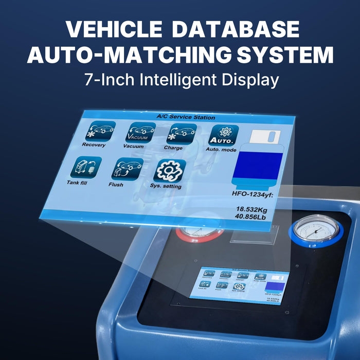 Cool Air Duo-AC Machine PRO – Professional Automotive A/C Recovery & Recharge Station | Full-Automatic Dual Refrigerant Service Machine for R134a & HFO-1234yf with 7-Inch Touch Screen (Duo-AC PRO)