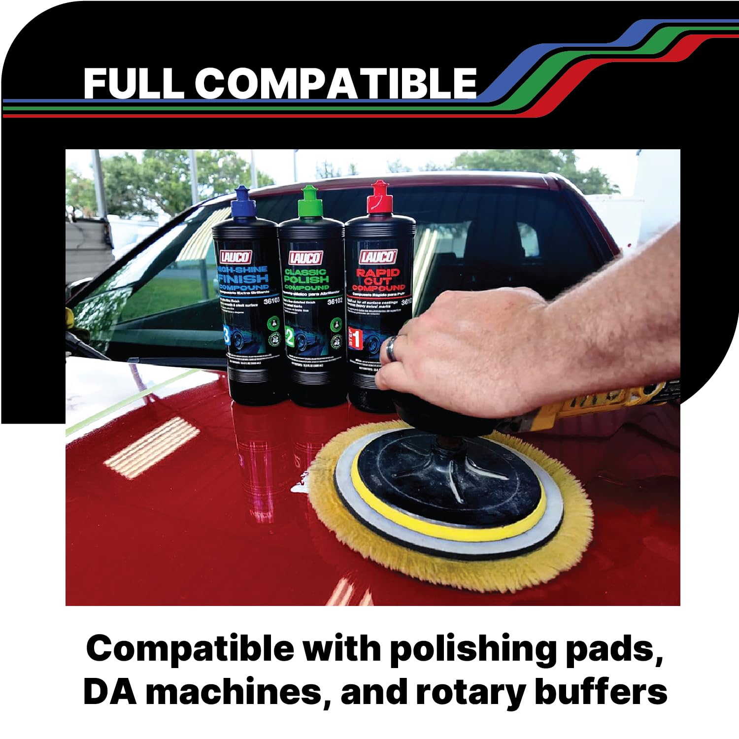 LAUCO Step 2 Fine Polish Compound – 32oz, Professional Swirl Mark & Scratch Remover for Automotive Paint, Silicone-Free, Clear Coat Safe Polishing Compound for High-Gloss Finish, Body Shop