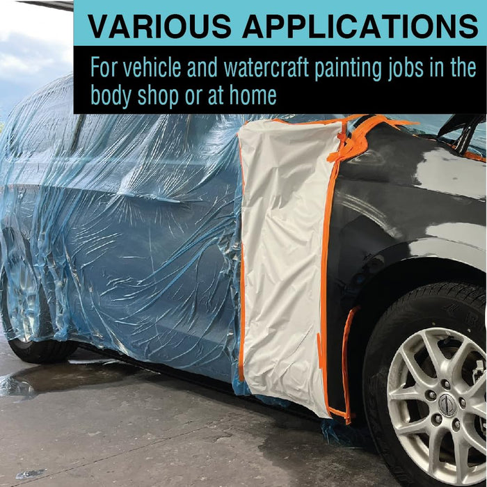 MAXIFILM 20ft x 250ft Roll of Blue Overspray Paintable Masking Plastic Sheeting -8 Micron, 0.3 Mil, Protective Masking Film Cover, Auto Painting, Cover Cloth Home Walls Furniture (4, 20ft x 250ft)