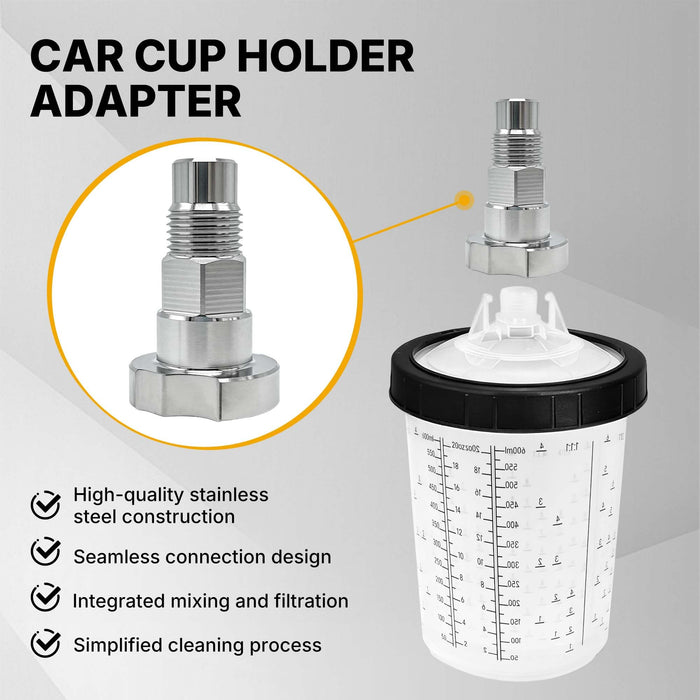 Spray Gun Paint System Stainless Steel Adapter (9) (Aftermarket) Compatible with 1.0 System Only and the Disposable Spray Gun Cup Liners and Lid System