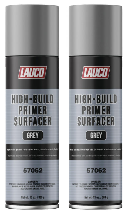 LAUCO High-Building Primer Surfacer Grey 13oz Aerosol Spray Can - Pack of 2 - For Automotive and Industrial Use 57062