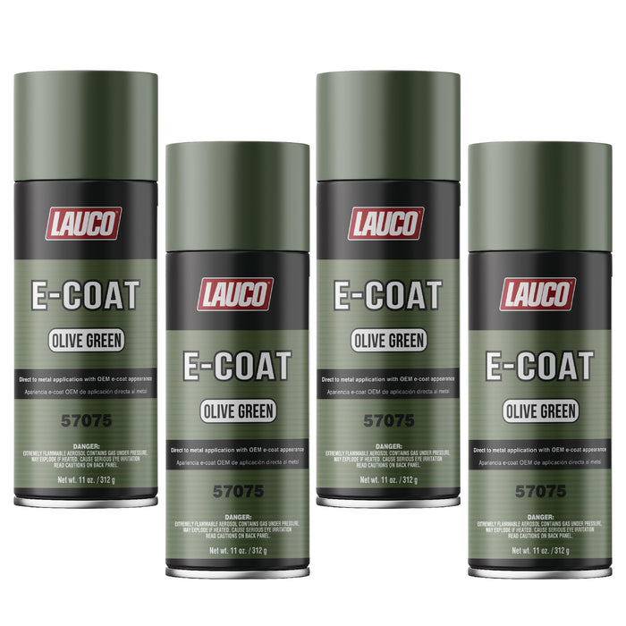 LAUCO E-Coat Olive Green (4-Pack) - 11oz Aerosol Spray Paint Can - Direct to Metal (DTM) Automotive Primer, Restoration, Light Green Ecoat Finish 57075