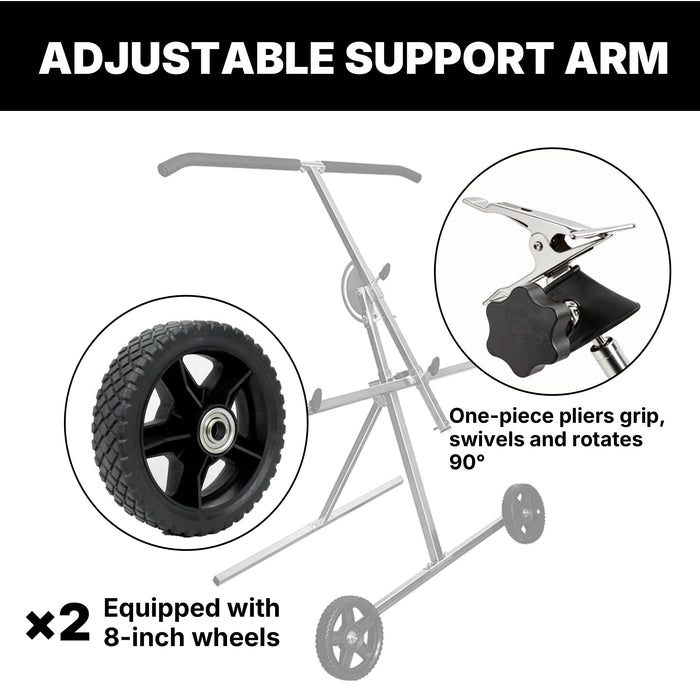 LAUCO Universal Panel and Bumper Stand – Adjustable Car Painting & Repair Stand with Rotating Frame, Foldable 2-Wheel Design, 220 lbs Load Capacity, Galvanized Steel Construction for Auto Body Work 36098
