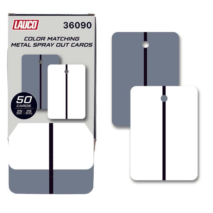 LAUCO Metal Spray Out Cards – White & Medium Grey Automotive Color Matching Test Panels – 4" x 6" Spray Out Sample Cards – Available in 50 Pack & 100 Pack (50 Pack)