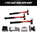 7pcs Cast Iron Auto Body Repair Tools Panel Beating Set Fender Tool Kit Hammer Dolly Dent Bender - National Supply Company