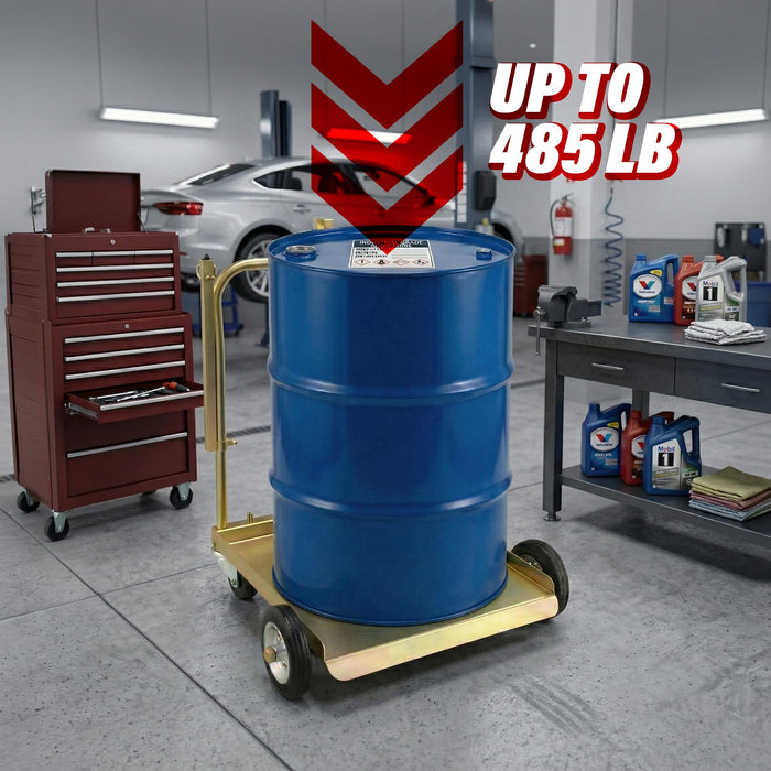 LAUCO Mobile Drum Cart with 13ft Oil Hose – Heavy-Duty Trolley for 55 Gallon Barrel Oil Transfer Systems – Portable Steel Drum Dolly + Reinforced Hose Only (Pump Not Included) (Cart + Hose Kit)