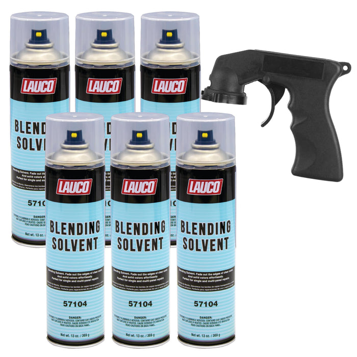 LAUCO Blending Solvent 13 Oz Aerosol Spray Can with Aerosol Spray Gun - Pack of 6 - Perfect for Single and Multi-Panel Repair (57104)