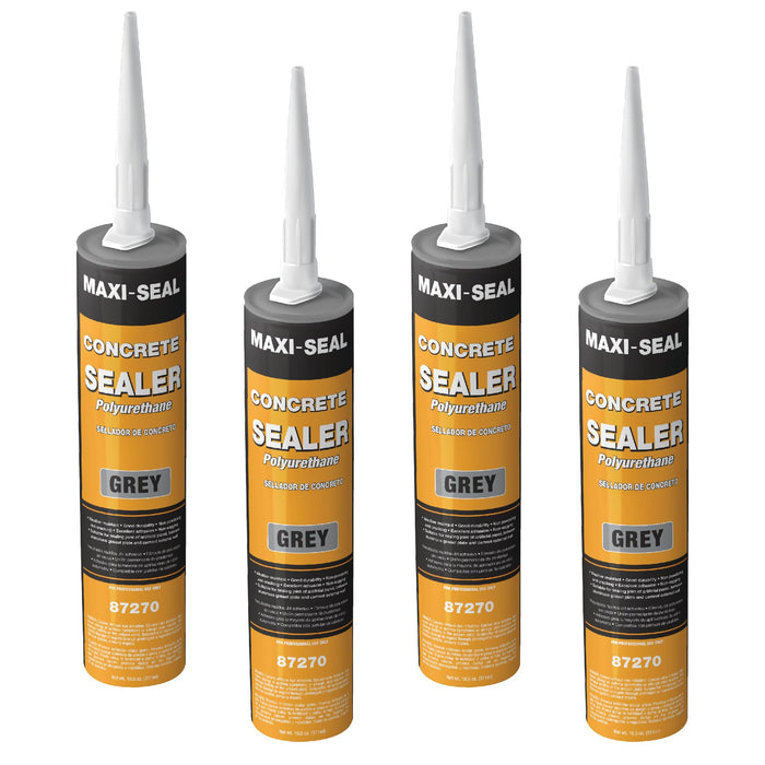 Maxi-Seal Concrete Filler Sealant, Polyurethane Concrete and Masonry Sealant for Vertical and Horizontal Surface, Non-Sag,Gray,10.5 oz (4)- 87270