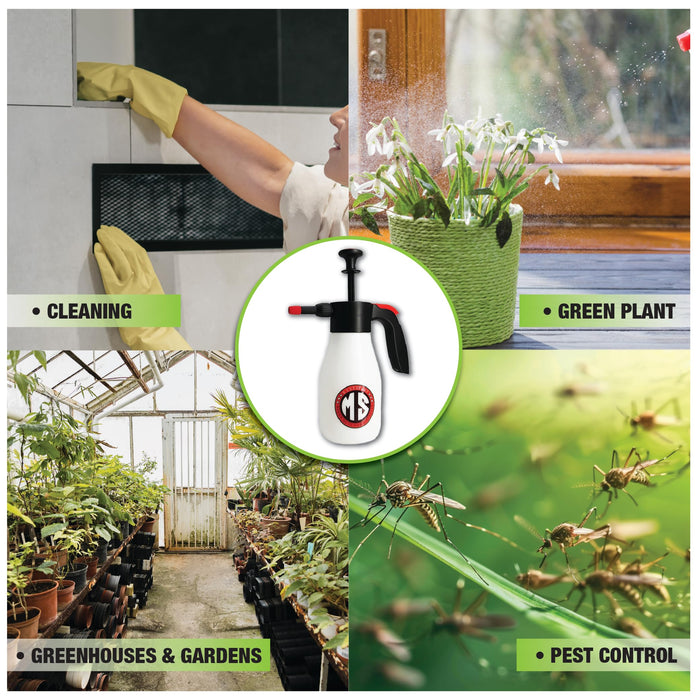 Maxi-Spray Pressure Sprayer Pump Bottle Perfect for Gardening, Fertilizing, Cleaning & General Use Spraying & Car Detailing 1L (6 Pack) 39115