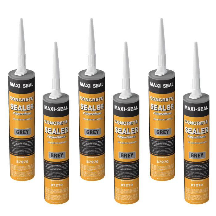 Maxi-Seal Concrete Filler Sealant, Concrete Crack Repair, Polyurethane Concrete and Masonry Sealant for Vertical and Horizontal Surface, Non-Sag,Gray,10.5 oz (6) 87270