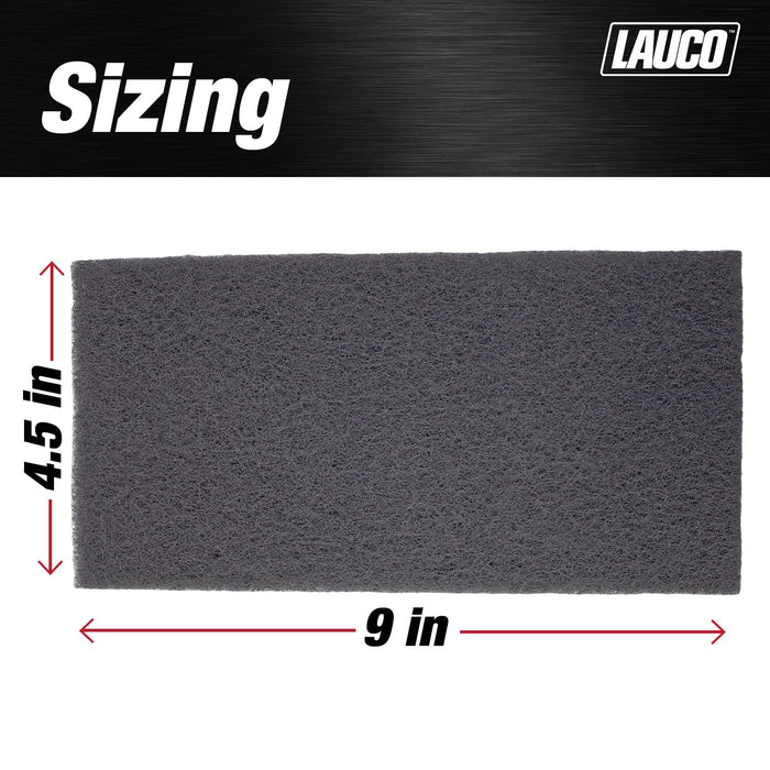 LAUCO 4.5" x 9" Gray (Ultra Fine) General Purpose Scuff Pads, Box of 25 Sheets - Scuffing, Scouring, Sanding, Paint Primer Prep Adhesion Scratch - Surface Preparation Automotive Auto Body