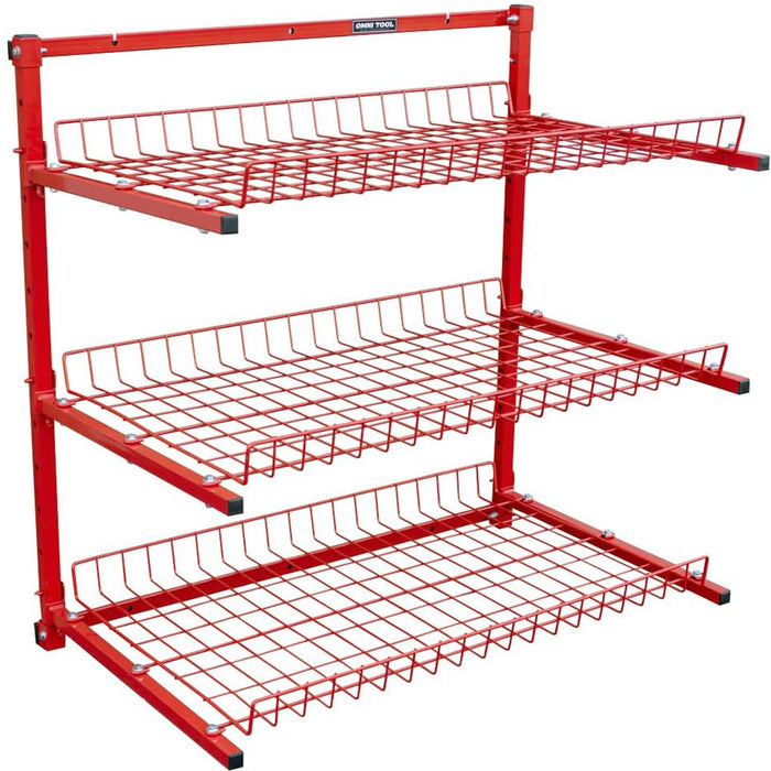 LAUCO Wall Mounted Storage Rack, 3-Level Metal Wall Shelving with Shelf Organizer/Garage Shelving Wall Mounted Heavy Duty [39116]