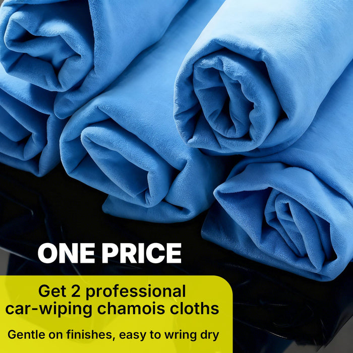 LAUCO Synthetic Chamois Absorbent Car Drying Towel 2 Pack, 26"x17" Spotless & Scratch and Lint Free Shine, Towel for Vehicle Cleaning, Super Soft Upholstery Cleaning Towel 60824
