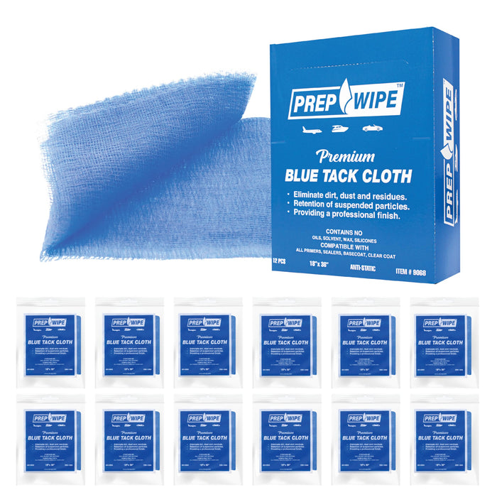 LAUCO 12 Prep-Wipes Tack Rags - Tack Cloths – Professional Woodworking and Painting - Lint Free, Removes Dust, Sanding Particles, Clean Surfaces – Wax Free Silicone Free, Anti-Static (Pack of 1) 0906