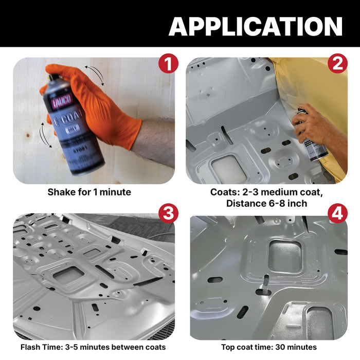 LAUCO E-Coat Gray (12-Pack) - 11oz Aerosol Spray Paint Can w/Gun - Direct to Metal (DTM) Automotive Primer, Restoration, Ecoat Finish (57081)