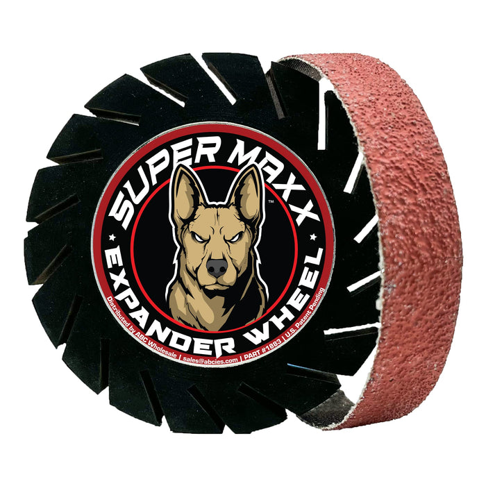 LAUCO Super Maxx Expander Wheel Expander Wheel Kit Compatible with Angle Grinder 4.5in, 5X Faster Grinding, Kit Includes 1 GRIT 80 Sanding Belt