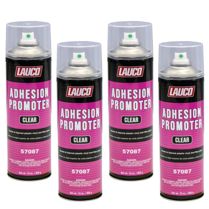 LAUCO Automotive Adhesion Promoter 13 oz Spray Can - Pack of 4 - Use on Multi Surfaces Like Automotive Plastics, Bumpers, Vinyl Trim and Fiberglass (57087)
