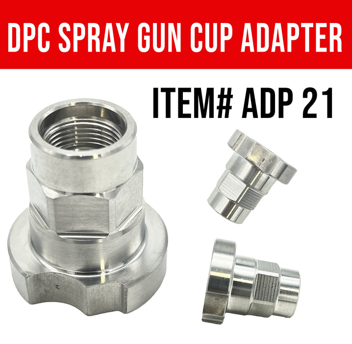Spray Gun Paint System Stainless Steel Adapter (21) 16105 (Aftermarket) Compatible with 1.0 System Only and the Disposable Spray Gun Cup Liners and Lid System