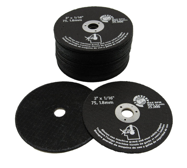 Premium Metal Cutting Wheel 3 Inch x 1/32 Inch x 3/8 Inch - Pack of 25 - for Cutting Metal, Fiberglass, Plastic & Stainless Steel - Cutting Disc for Angle Grinder MCW1722