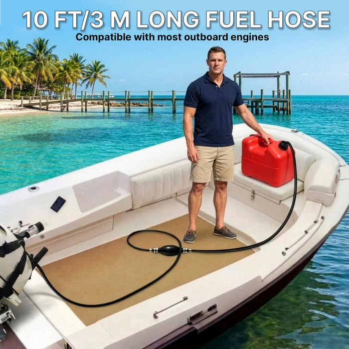 LAUCO Portable Marine Fuel Tank Caddy – 12 Liter Gas & Diesel Container with Transfer Hose and Nozzle, Mobile Fuel Storage for Boats, Docks, Farm, Shop & Garage 87238