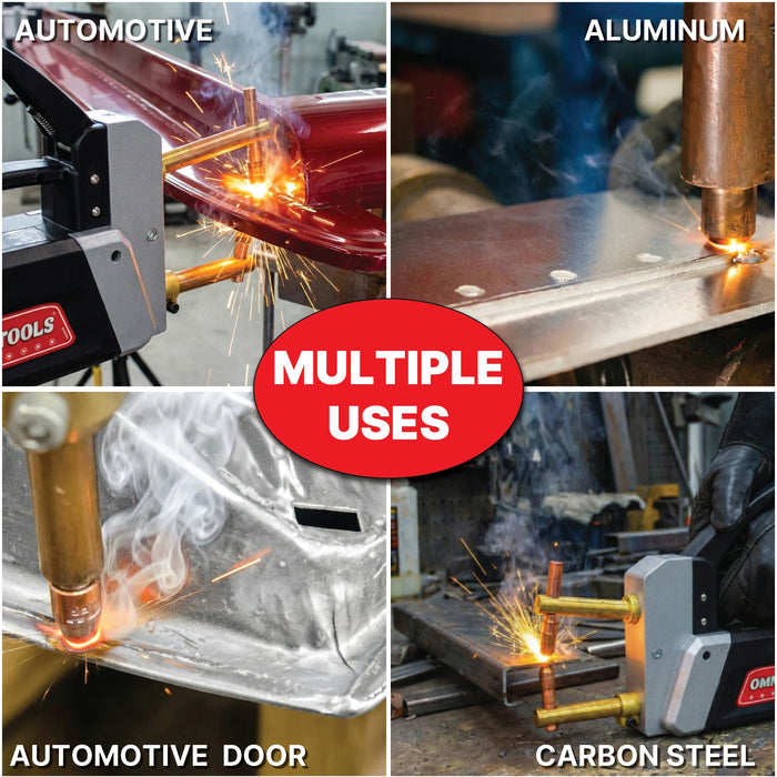 OMNI TOOLS T4000 Welder Machine, Portable Spot Welding Machine 4000A Peak Current, Microprocessor Controlled, Pulse & Continuous Modes, 220V Single Phase, Includes 4 Copper Welding Arms T4000