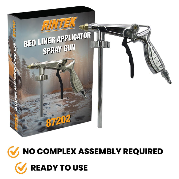 LAUCO Rintek Aplicator Bedliner Spray Gun with Air Regulator Attached and 1/4 Inch NPT Air Inlet - Fits 1 Liter U-Pol Raptor Bottles Truck Bed Liner 87202