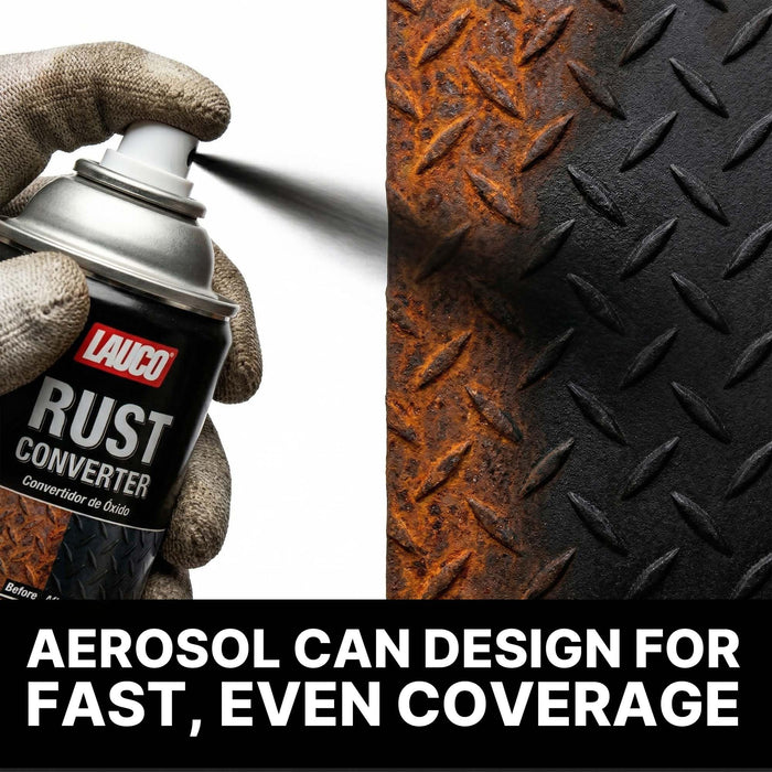 LAUCO Rust Converter Spray 13oz Pack of 2, Fast Dry Rust Remover & Converter, Converts Rust to Protective Black Coating, Anti-Corrosion Metal Treatment for Automotive, Tools & Steel Surfaces 37522