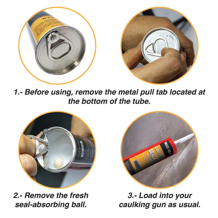 Maxi-Seal Concrete Filler Sealant, Concrete Crack Repair, Polyurethane Concrete and Masonry Sealant for Vertical and Horizontal Surface, Non-Sag,Gray,10.5 oz (6) 87270