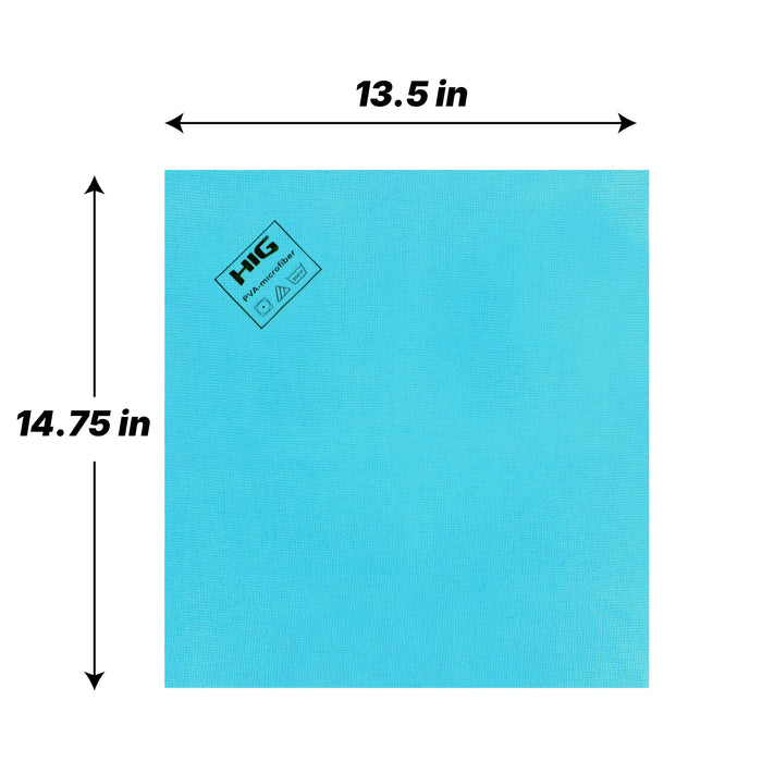 HIG PVA Microfiber Cleaning Towels, Professional Grade Synthetic Chamois Cloths for Streak Free Shine, Ultra Absorbent, Smooth & Reusable All-Purpose Cleaning Rags for Home, Car & Kitchen (5, Blue)