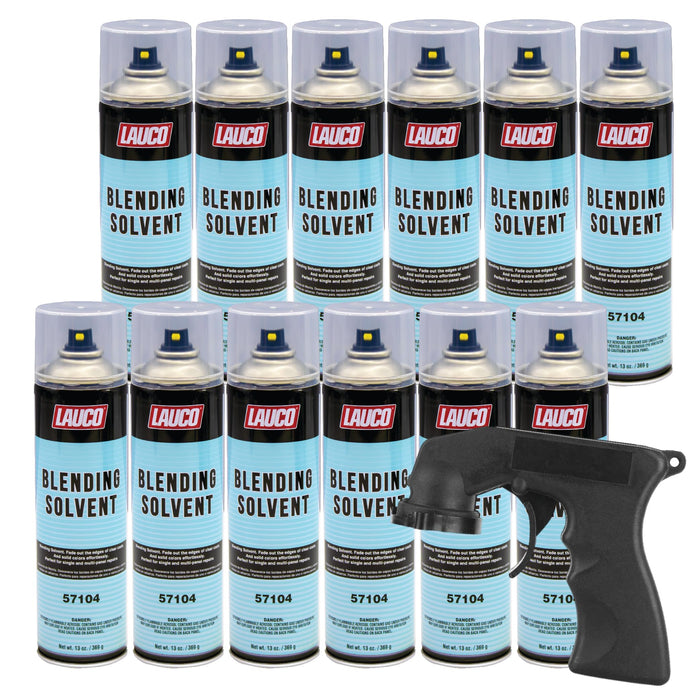 LAUCO Blending Solvent 13 Oz Aerosol Spray Can with Aerosol Spray Gun - Pack of 12 - Perfect for Single and Multi-Panel Repair (57104)