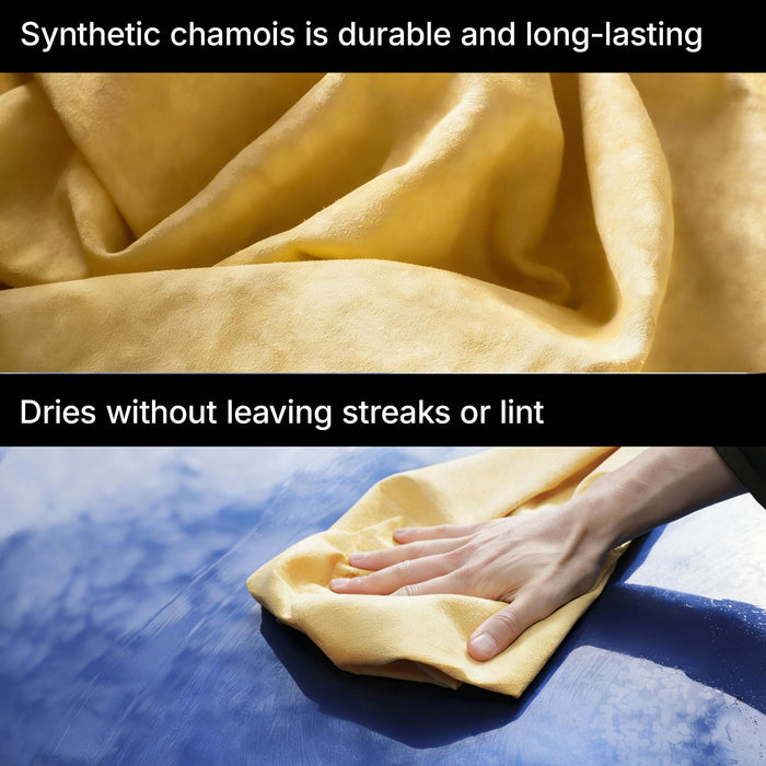 LAUCO Synthetic Chamois Absorbent Car Drying Towel 2 Pack, 26"x17" Spotless & Scratch and Lint Free Shine, Towel for Vehicle Cleaning, Super Soft Upholstery Cleaning Towel 60824