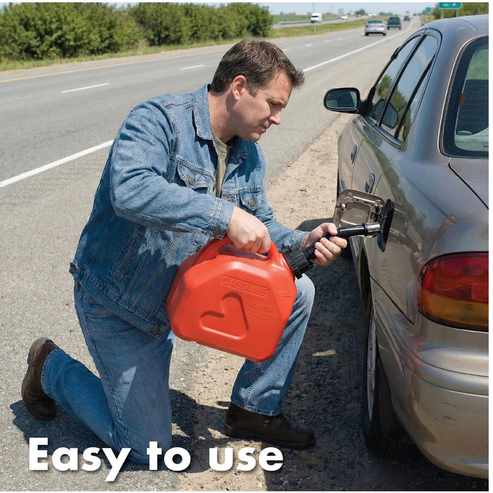 LAUCO Portable Fuel Tank, Gas Container, 1.5 Gallon Gas & Diesel Container with Transfer Hose and Nozzle, Mobile Fuel Storage for Boats, Docks, Farm, Shop & Garage 87252