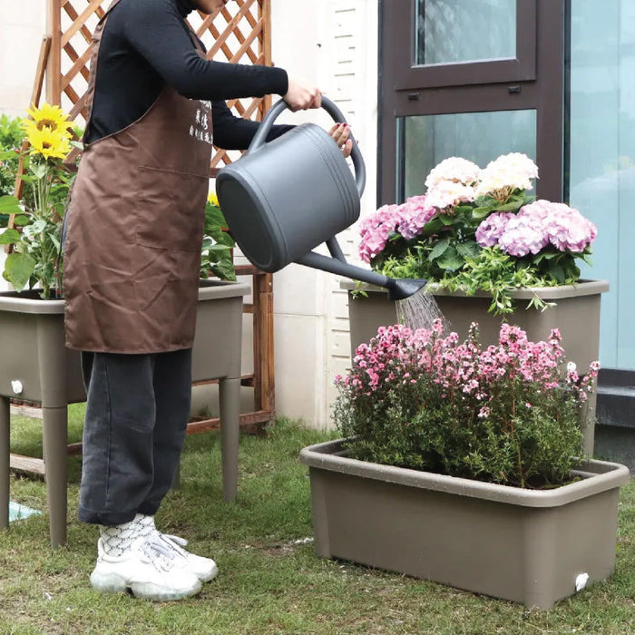 13.2 Gallon Self Watering Raised Garden Bed with or Without Transparent Ventilation Lid Greenhouse, Planter Box with Legs for Indoor/Outdoor Use, Ideal for Herbs & Vegetables (Coffee, Without Lid)