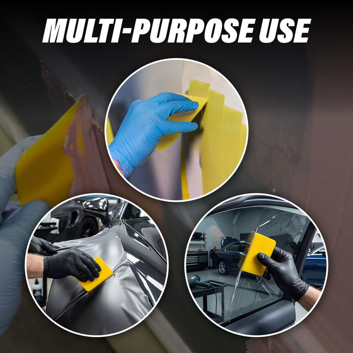 LAUCO Auto Body Filler Spreaders (100 Pieces) - Yellow Reusable Plastic Spreader for Automotive Fillers, Putties, Glazes, Caulks and Paint - Easy Application (100, 5")