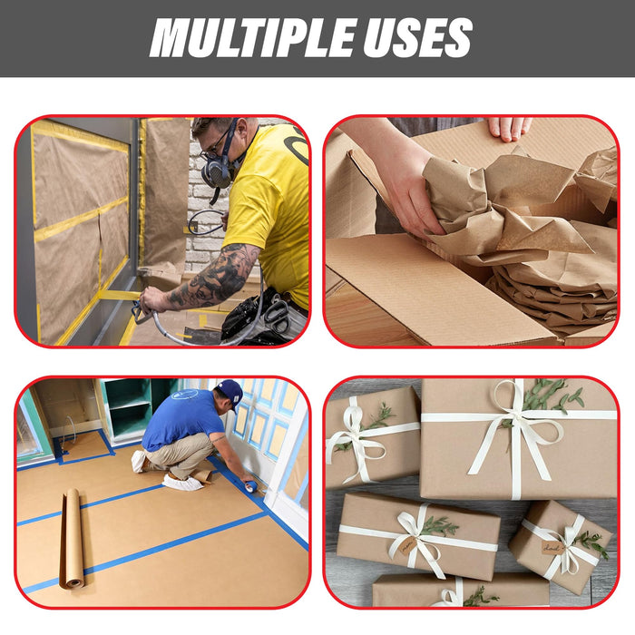 LAUCO Masking Paper Automotive Painters Multi-Purpose 36” x 9000” (750') - Cover Automotive Surface, Packing, Moving, Gift Wrapping, Postal, Shipping, Parcel, Wall Art, Bulletin Boards