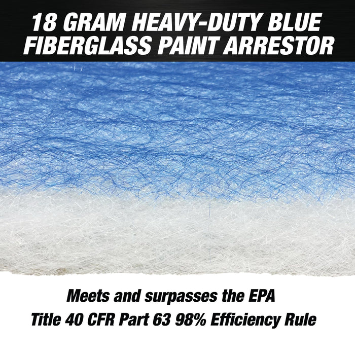 Premium Paint Spray Booth Fiberglass Exhaust Filter Roll - 18 Gram Heavy-Duty Blue Fiberglass Paint Arrestor - Captures Traps Overspray Paint Particles in Autobody Booths (30 Inches x 100 Feet)